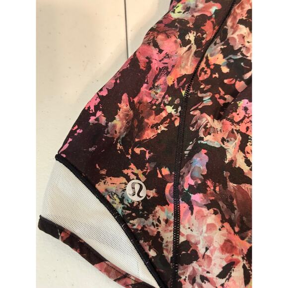 Lululemon Shorts Women's 2 Hotty Hot Stencil Blossom Running Lined Pull On - Picture 8 of 12